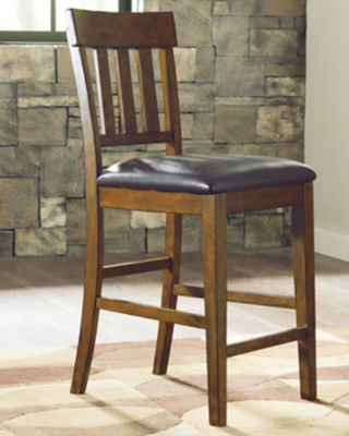 Ralene Counter Height Bar Stool Leather, Medium Brown