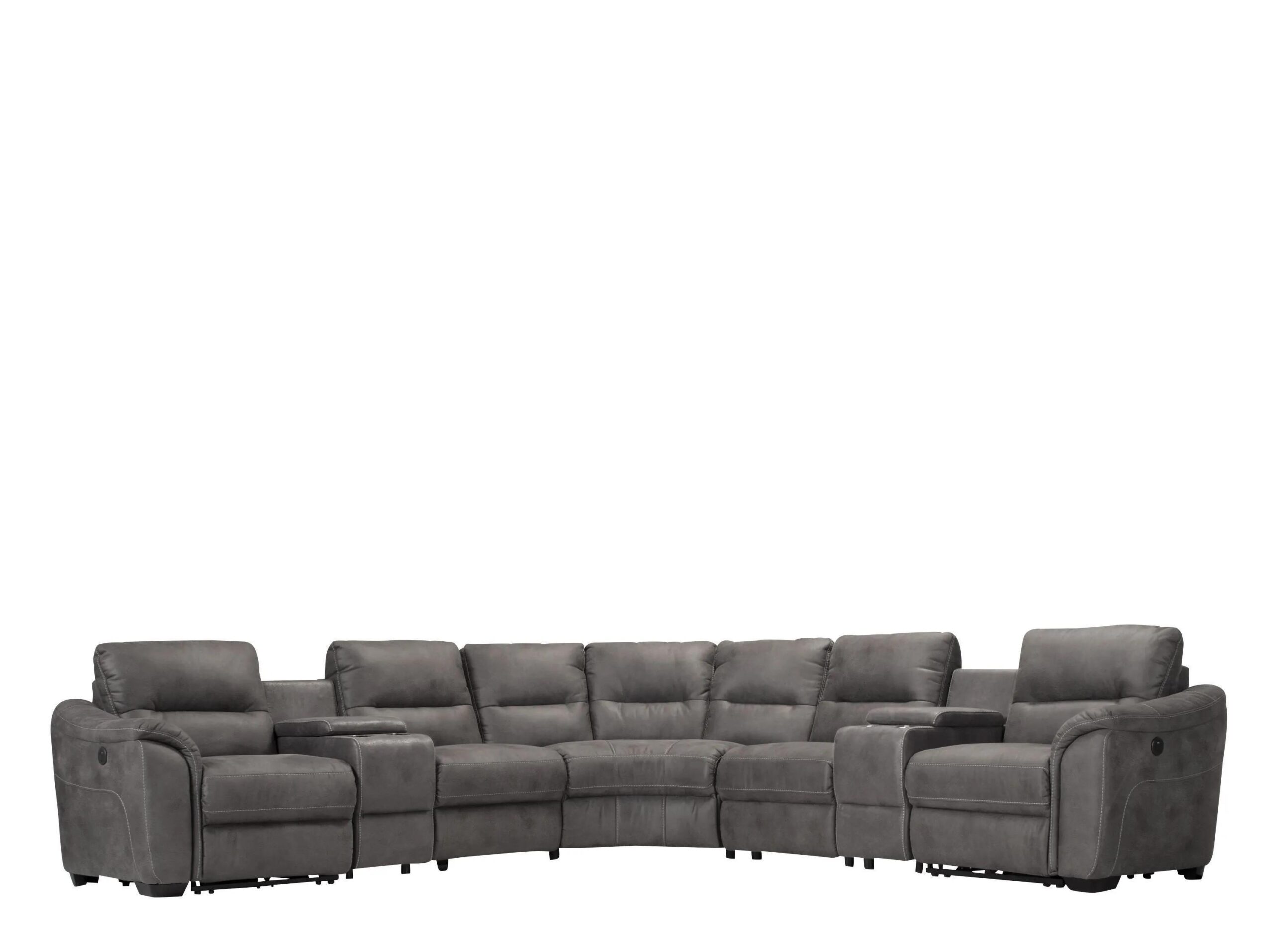 Rockland Microfiber 7-pc. Power Sectional