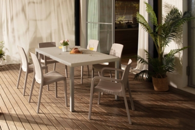 Rue Outdoor Dining Chair (Set of 4), Taupe