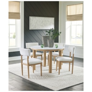 Sawdyn Dining Table and 4 Chairs, Light Brown