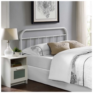 Serena King Metal Headboard, White