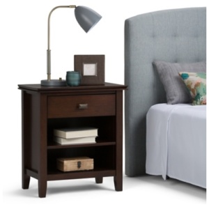 Simpli Home Artisan 24" 1 Drawer Nightstand, Russet Brown