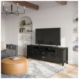 Simpli Home Burlington 72" TV Media Stand, Black