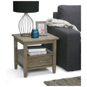 Simpli Home Warm Shaker End Table, Distressed Gray