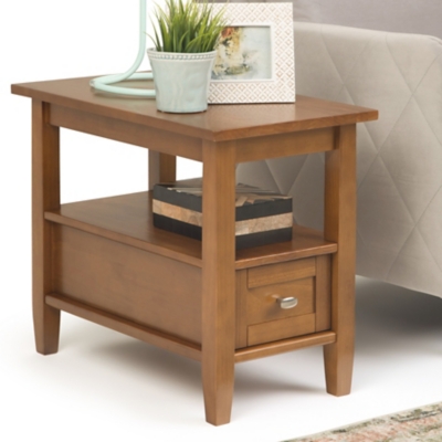 Simpli Home Warm Shaker Narrow Accent Side Table, Light Golden Brown