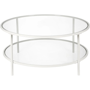 Sivil Round Coffee Table with Glass Shelf