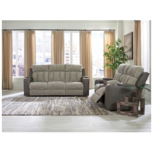 Stately Check Sofa and Loveseat, Sisal