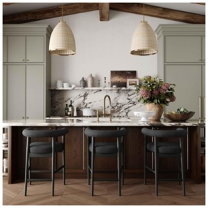 TOV Furniture Spara Counter Height Bar Stool, Black