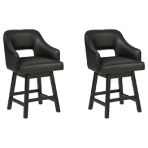 Tallenger 2-Piece Bar Stool, Black/Dark Brown