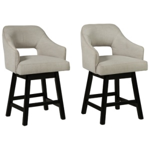 Tallenger 2-Piece Bar Stool, Linen/Brown