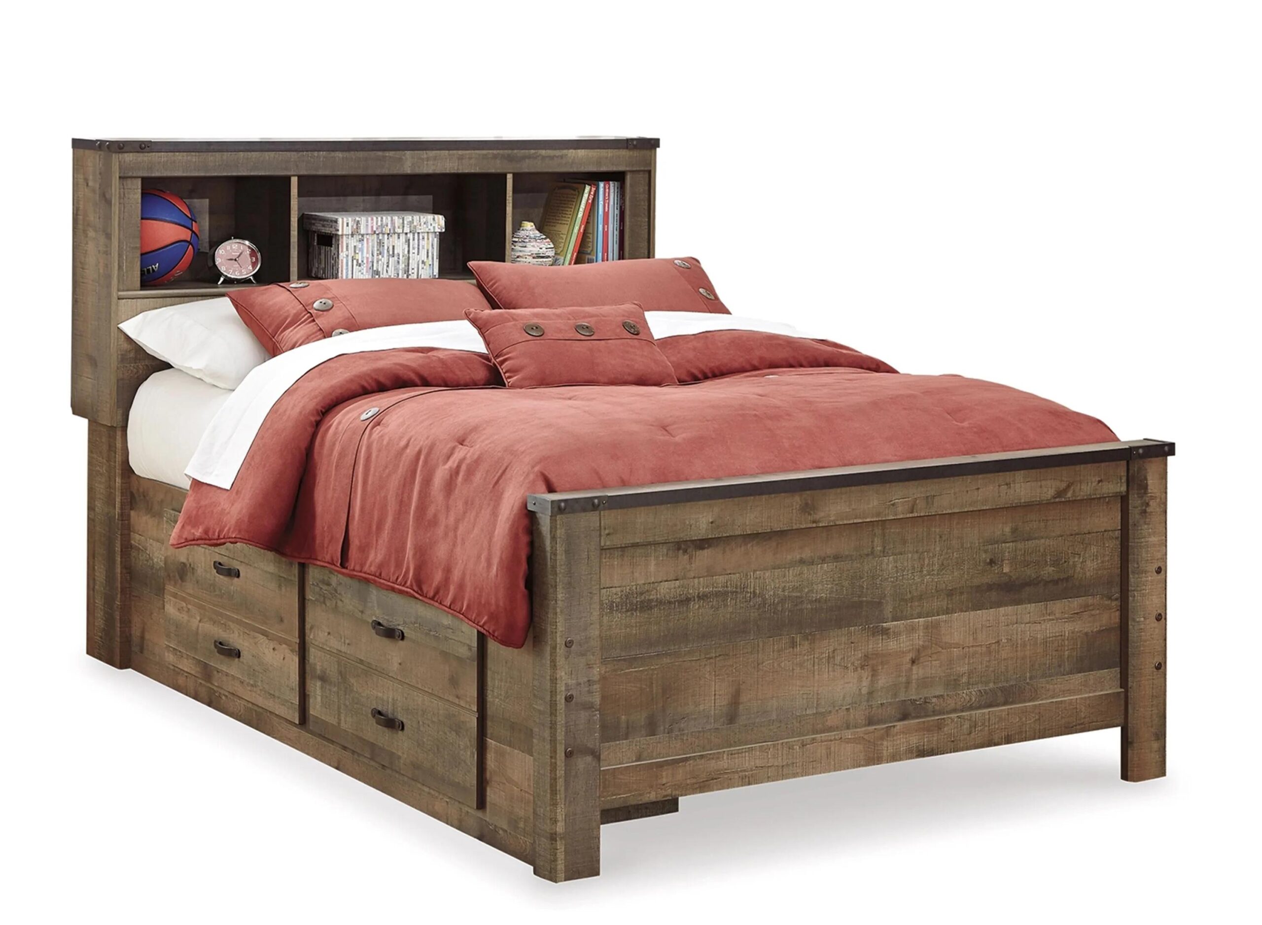 Trinell Full Bookcase Bed with 2 Storage Drawers