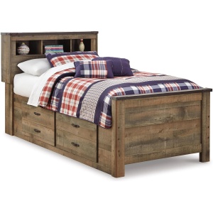 Trinell Twin Bookcase Bed with 2 Storage Drawers