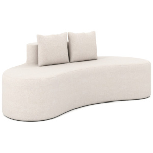 Upholstered Curved Sofa with 2 Cozy Pillows-Beige