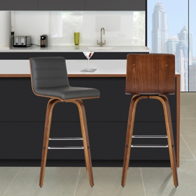 Vienna Bar Stool, Gray/Walnut