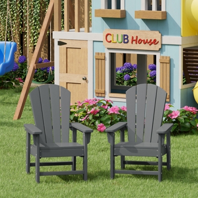 Westin Furniture Laguna Kids Outdoor Adirondack Chair (Set of 2), Gray