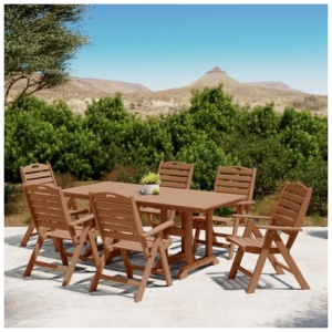 Westin Furniture Laguna Outdoor Dining Table and 6 Chairs, Teak