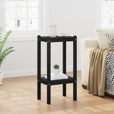 Westin Furniture Otto Outdoor Two Shelf Side Table, Black