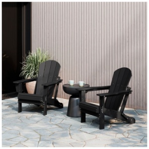 Westin Outdoor Newport Folding Adirondack Chair (set of 2), Black