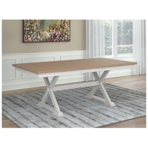 Westlinport 60"-78" Extendable Dining Table, Antique White/Natural, Wood