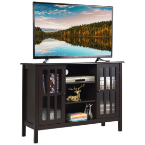 Wooden TV Stand Console Cabinet for 50 Inch TV-Brown