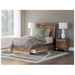 Zadilyn Twin Panel Bed with Storage, Brown