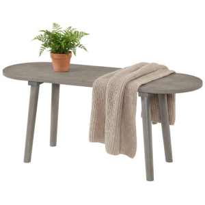 43 Inch Solid Wood Farmhouse Dining Bench Rustic Wooden Entryway Bench with Rubber Wood Legs-Gray