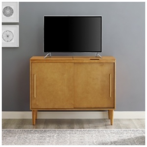 44" Turntable Media Console, Acorn