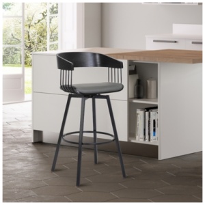 Athena Swivel Counter Stool, Gray/Black