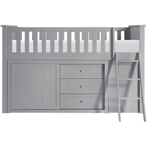 Belisar Low Loft Bunk with Bookcase and Dresser