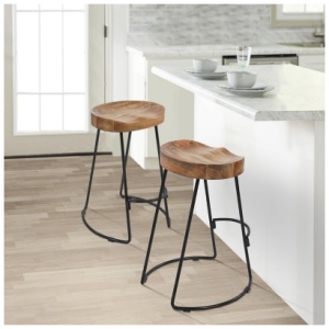 Benzara.inc Ela Counter Height Bar Stool, Brown