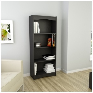 CorLiving Hawthorne 60" Tall Bookcase, Black