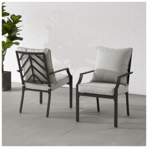 Crosley Furniture Otto Outdoor Dining Chair (Set of 2), Gray