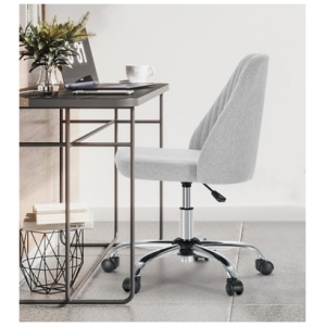 Dovelina Lexcy Armless Home Office Desk Chair, Gray