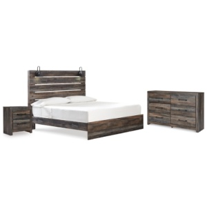 Drystan King Panel Bed with Dresser and Nightstand, Multi