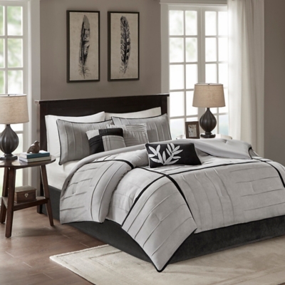 Dune King 7 Piece Comforter Set, Gray