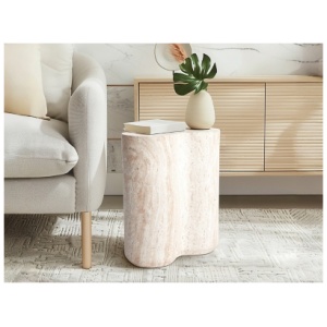 Empire Art Direct Luminous Clover Accent Side Table, Beige
