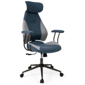Ergonomic Office Chair Computer Desk Chair with 2D Headrest and Rocking Backrest-Gray