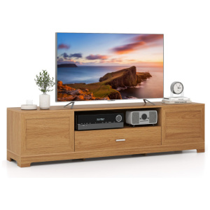 Farmhouse Rustic TV Stand for TVs up to 80"-Natural