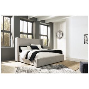 Fawnburg Queen Upholstered Bed with Storage, Gray