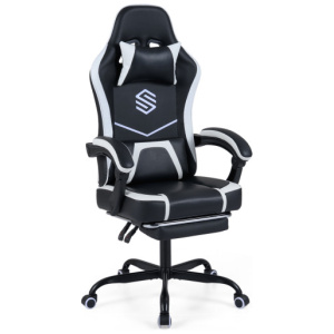 Gaming Chair Height Adjustable Computer Chair with Headrest Ergonomic Office Task Chair-Black