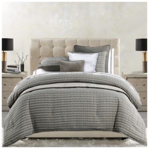 HiEnd Accents Fenton 3-Piece King Duvet Cover Set, Taupe/Gray/Cream