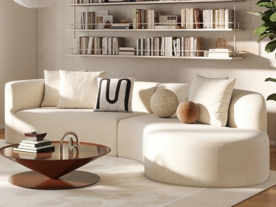 Jennifer Taylor Home Mallory 2-Piece Sectional Sofa, Porcelain Light Beige