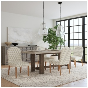 Kinfine USA Inc. HomePop Rounded Back Upholstered Dining Chair, Sage