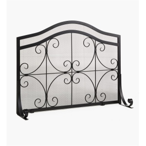 Large Crest Flat Guard Fireplace Screen