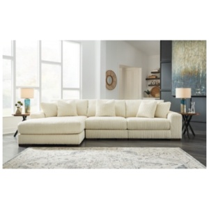 Lindyn 3-Piece Modular Sofa with Chaise, Ivory