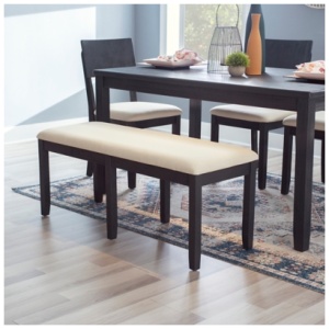 Linon 46" Jocey Backless Dining Bench, Black