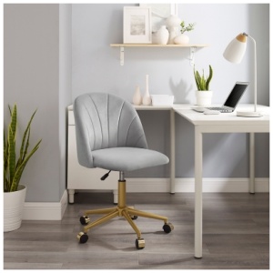 Linon Belle Home Office Desk Chair, Gray