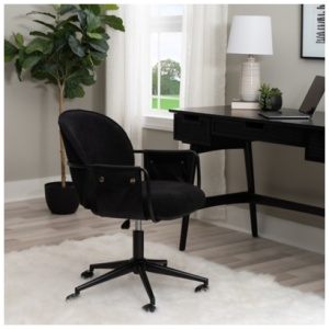 Linon Kami Home Office Desk Chair, Black