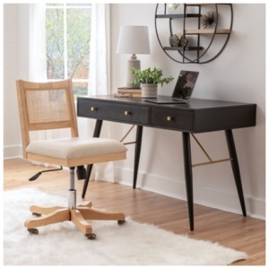 Linon Pacey Home Office Desk Chair, Natural