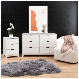 Linon Pierce Nightstand and Dresser Set, White
